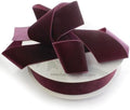 2" Velvet Ribbon Single Sided Soft Plush Luxury Craft Trim for Hair Bows Sewing Gift Wrapping Decorations Floral Arrangements and DIY Projects (Burgundy, 25 Yards) by AKSquared