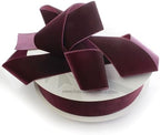 2" Velvet Ribbon Single Sided Soft Plush Luxury Craft Trim for Hair Bows Sewing Gift Wrapping Decorations Floral Arrangements and DIY Projects (Burgundy, 25 Yards) by AKSquared