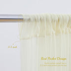 20x8ft Ivory Tulle Backdrop Curtain with Lights String for Parites, Sheer Backdrop Curtains for Wedding Baby Shower Birthday Party Photo Shoot Decorations - Image 4