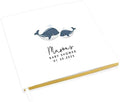 Andaz Press Personalized Baby Shower Guestbook with Gold Accents, Baby Whale Custom Name, Date, White Guest Sign in Registry 120 Pages 8.5 X 8.5 Memories Book for DIY, Scrapbook, Photo Album by AndazPress