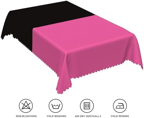 60x102inches Hot Pink and Black Tablecloth Rectangular Patchwork Table Cloth Waterproof and Stain Resistant Fabric Table Cover for Dinner Graduation Wedding Birthday Party Decorations - Image 6