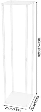 5PCS Wedding Flower Stand, 39" Crystal Column Vases Rack for Birthday Party Decoration Garden Tall Acrylic Flower Frame Holder for Balloon Decor Road Leads Christmas Gift - Image 4