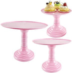 3 Pcs Pink Cake Stand Set Round Plastic Cupcake Stand Holder Dessert Table Display Set, Dessert Serving Platter for Tea Party, Birthday, Wedding, Baby Shower by Unknown