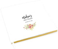 Andaz Press Personalized Baby Shower Guestbook with Gold Accents, Orange Pink Florals Custom Name, Date, White Guest Sign in Registry 120 Pages 8.5 X 8.5 Memories Book for DIY, Scrapbook, Photo Album by AndazPress