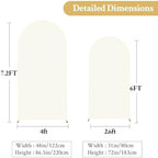 Ivory Arch Backdrop Cover 7.2FT 6FT Spandex Arch Covers Stretchy Backdrop Set of 2, Double-Layer Wrinkle Free Wedding Arch Stand Cover Party Backdrop Curtains for Baby Shower Birthday Party Decoration - Image 6