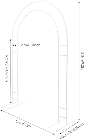 Wedding Arch Backdrop Stand Set, 7.2FT Multi-Functional Metal Arch Backdrop Stand Balloon Arch Frame for Party Wedding Ceremony Baby Shower Birthday Floral Balloon Decration, White - Image 2