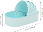 10PCS Baby Shower Box, Crib Basket Cardboard Box, Cradle-shaped Flower Basket Gift Boxs, Baby Carriage Centerpiece Floral Baskets for Celebration Birthday Decor (Blue, 13.19*6.89*3.15 in) - Image 3