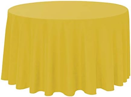Polyester Round Tablecloth 120" Ideal for 60 inch round table (Yellow) - Image 2