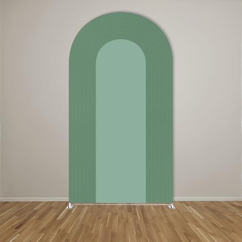 Ripples Arch Backdrop Cover Spandex Background for Baby Birthday Baby Shower Wedding Party Decoration (Green Ripples,6.6x3.3ft) - Image 2