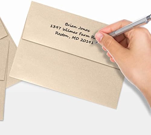 LUXPaper A7 Invitation Envelopes | Peel & Press | 5 1/4" x 7 1/4" | Taupe Metallic | 80lb. Text | 1,000 Qty - Image 6