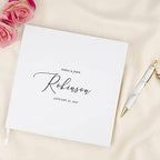 Andaz Press Personalized Wedding Guestbook with Gold Accents, Script Custom Last Name White Guest Sign in Guest Registry 120 Pages 8.5 X 8.5 Memories Book for DIY, Scrapbook, Photo Album - Image 2