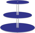 J JOYSAY Navy Blue Print Acrylic Cupcake Stand 3 Tier Dessert Table Display Set Clear Cake Stands for Party Baby Shower Wedding Decorations Easy Assembly Donut Tower by J+JOYSAY