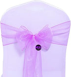 Pack of 100 Organza Chair Sashes for Wedding & Event Décor – Light Purple - Image 2