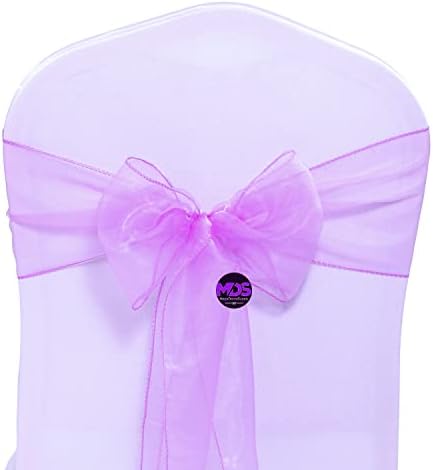 Pack of 100 Organza Chair Sashes for Wedding & Event Décor – Light Purple - Image 2