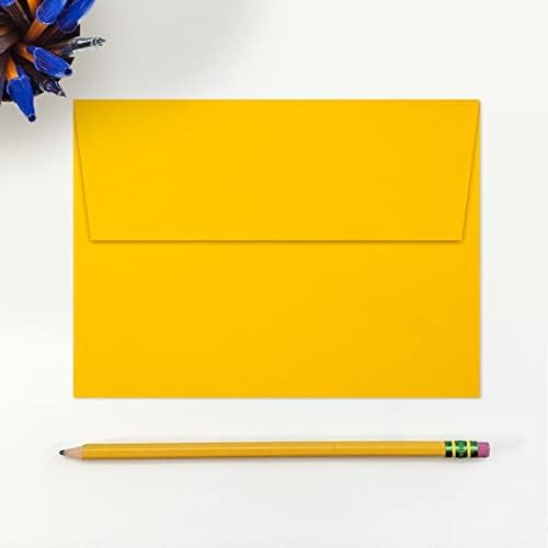 LUXPaper A7 Invitation Envelopes | Peel & Press | 5 1/4" x 7 1/4" | Sunflower Yellow | 80lb. Text | 500 Qty - Image 4