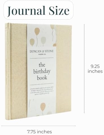 Duncan & Stone Hardcover Birthday Book & Baby Memory Album, 72 Pages - Image 2