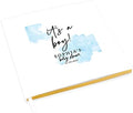 Andaz Press Personalized Baby Shower Guestbook with Gold Accents, Watercolor It's A Boy Custom Guestbook, Blue, White Guest Sign-In Registry, 120 Pages 8.5" Memories Book for DIY Scrapbook Photo Album by AndazPress