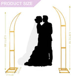 Large Metal Balloon Arch Backdrop Stand, Set of 2 Moon Curved Wedding Arch Frame Flower Arch for Ceremony Birthday Anniversary Bridal Baby Shower Floral Decorations(6.2ft,6.9ft) - Image 2
