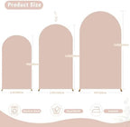 6.6FT Nude Arch Backdrop Cover - Polyester Fitted Wedding Arch Stand Covers Round Top Chiara Arch Backdrop Cover for Birthday Party Banquet Photo Background Decoration - Image 5