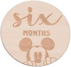 Disney Mickey Mouse Natural Wood Tone, 12 Piece Wooden Engraved Milestone Cards - Image 2