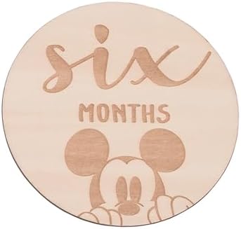 Disney Mickey Mouse Natural Wood Tone, 12 Piece Wooden Engraved Milestone Cards - Image 2