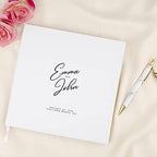 Andaz Press Personalized Wedding Guestbook with Gold Accents, Script Design White Guest Sign in Guest Registry 120 Pages 8.5 X 8.5 Memories Book for DIY, Scrapbook, Photo Album - Image 2
