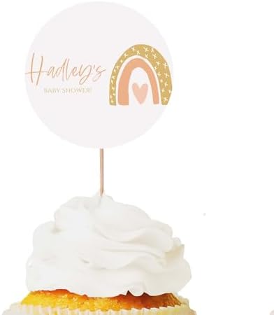 Set of 24 Custom Cupcake Toppers | Gender Reveal Cupcake Toppers | Party Cupcake Toppers | Party Decorations | Baby Shower Toppers | Congrats on Pregnancy by Handmade