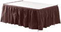 Exquisite Brown Table Skirt 24 Pack - Disposable Plastic Table Skirts for Rectangle Tables 6ft 8ft & Round Tables - 29in x 14ft Self-Adhesive Strip - Birthday Wedding Gender Reveal Decor by Exquisite