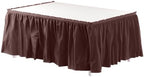 Exquisite Brown Table Skirt 24 Pack - Disposable Plastic Table Skirts for Rectangle Tables 6ft 8ft & Round Tables - 29in x 14ft Self-Adhesive Strip - Birthday Wedding Gender Reveal Decor by Exquisite