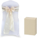 MDS® Pack of 100 Satin Chair Sashes for Wedding & Events – Cream by MDS
