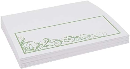 Scribble Vintage Swirl Place Cards, Sage, Set of 60, Pre-cut and Scored - Image 4