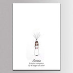 Customized Princess Baby Shwoer Sign in Guest Book for Girl 1st Communion Gifts DIY Fingerprint Signature Alternative with Wooden Hanger Ready to Hang-60x80cm - Image 2