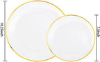 LIYH 60 Pcs Clear and Gold Plastic Plates Heavy Duty Clear Disposable Plates for Party Gold Plastic Plate for Wedding Birthday Include 30 Dinner 30 Dessert Plate - Image 3