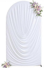 7.2FT White Arch Backdrop Cover Wedding Draped Arch Cover, Stretchy Spandex Balloon Backdrop Arch Stand Covers for Wedding Ceremony, Baby Shower, Photography Birthday Party Decorations by Besutolife