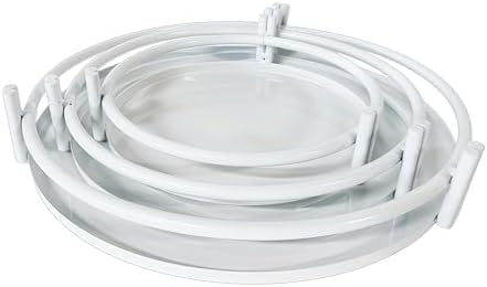 White 3Pcs Nesting Metal Cake Plate Stand Set 8" 10" 12" Dessert - Image 7