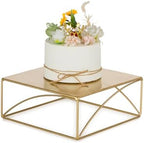 NUPTIO Gold Square Cake Stand, 10 Inch Metal Cupcake Holder by Nuptio