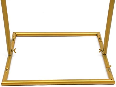 1.6*3.3FT Wedding Arch Stand for Ceremony Gold Square Modern Metal Balloon Arch Stand Kit Garden Floral Arch Frame Background for Anniversary Birthday Party Decoration Home Garden Outdoor Lawn Decor - Image 5