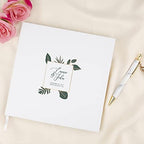 Andaz Press Personalized Wedding Guestbook with Gold Accents, Modern Tropical Palms White Guest Sign in Guest Registry 120 Pages 8.5 X 8.5 Memories Book for DIY, Scrapbook, Photo Album - Image 2