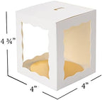 Dulcet Delights Candy Caramel Apple Boxes with window and tray holder – For Caramel Apples, Candy Apples, Cookies and Chocolate – Gift Boxes for wedding, party, Baby Shower – 4”W x 4”L x 4 ¾”H - Set of 25 - White - Image 4
