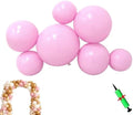 Reusable Inflatable Balloon Garland Arch Kit, 3/7 PCS Linked Pvc Balloons with Elastic Bands & Leak-proof Nozzle, Party Decoration for Birthdays, Weddings & Celebration (7, Light Pink) by Unknown