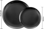 PULOTE 100PCS Black Plastic Plates Disposable - Premium Heavy Duty 50 Black Dinner, 50 Dessert/Salad Plates - Ideal for Party, Halloween - Image 2