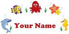 Oliver's Labels Premium Name Wall Decals - Matte Finish Personalized Wall Art for Kids' Rooms & Nurseries (Sea Life) by Oliver%27s+Labels