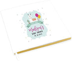 Andaz Press Personalized Baby Shower Guestbook with Gold Accents, Llama Theme Custom Name, Date, White Guest Sign in Registry 120 Pages 8.5 X 8.5 Memories Book for DIY, Scrapbook, Photo Album by AndazPress