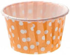 Restaurantware 2 oz Orange Polka-Dotted Paper Baking Cups, Pleated, 200 Ct - Image 2