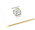 Andaz Press Personalized Baby Shower Guestbook with Gold Accents, Watercolor Pink Peonies Custom, White Guest Sign in Registry 120 Pages 8.5 X 8.5 Memories Book for DIY, Scrapbook, Photo Album by AndazPress