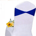 Spandex Royal Blue Chair Sashes Bows 60 Pcs Blue Chair Sashes Elastic Chair Cover Bands Ties Without Buckle for Wedding Birthday Party Ceremoney Events Decoration by Unknown