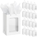 Zhanmai 36 Pcs Kraft Paper Gift Bags with Clear Window Handles, White by Zhanmai