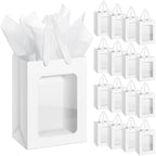 Zhanmai 36 Pcs Kraft Paper Gift Bags with Clear Window Handles, White by Zhanmai