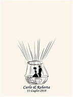 GreatHomeArt Customized Fingerprint Wedding Guest Book Sweet Couple in Balloons Canvas Prints DIY Thumbprint Guest Sign-in Book Ready to Hang for Anniversary Wedding Gift-80x120cm - Image 2