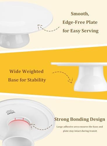 Porcelain Cake Stand, 10 in Round Cake Dessert Display Stands, White - Image 5
